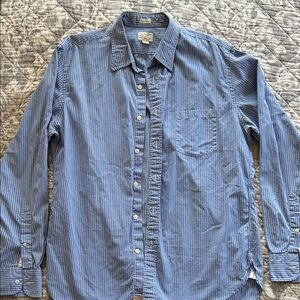 J. Crew Blue and White Pin Striped Shirt